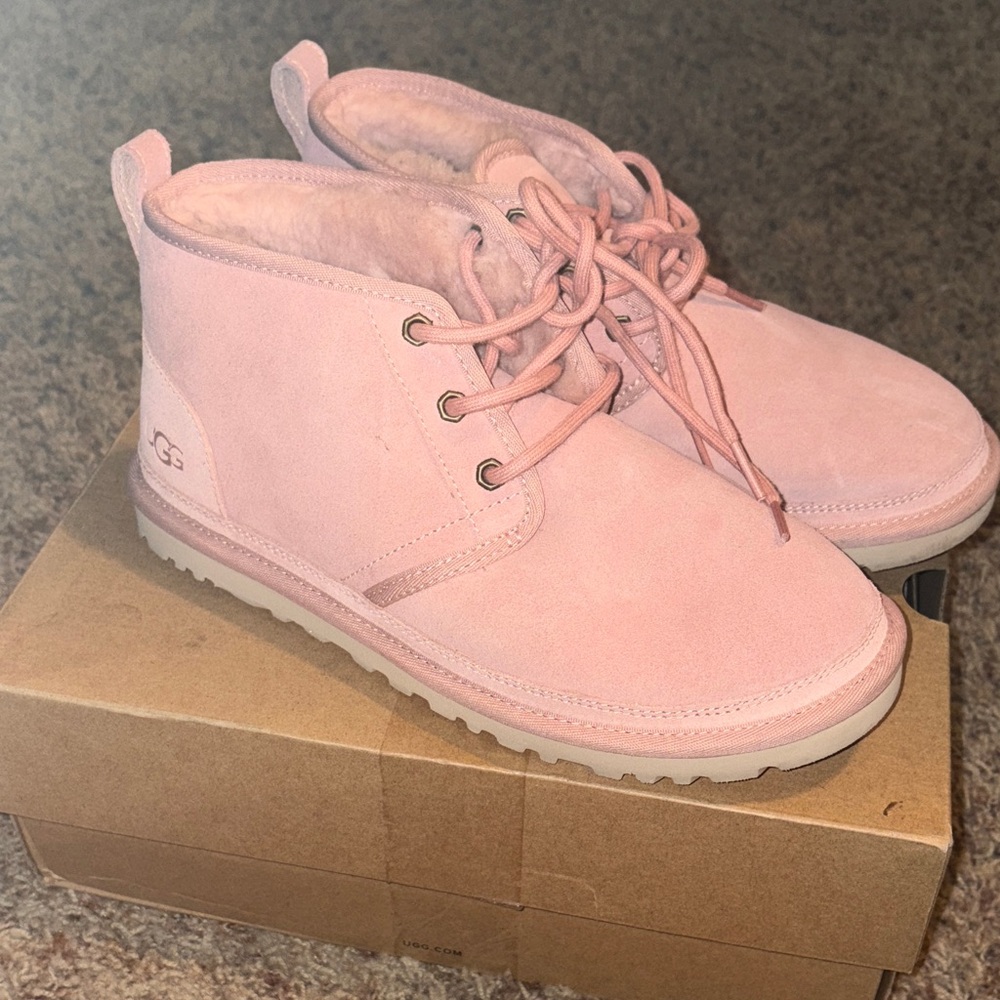 UGG Light Pink Lace-Up Boots